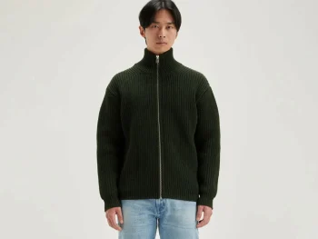 Discount Bellerose Allip Trui Met Rits Dark Olive