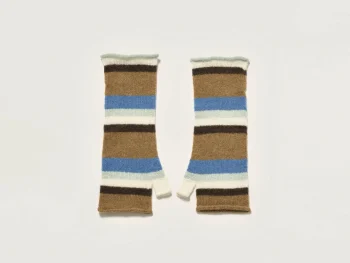 New Bellerose Amain Vingerloze Handschoenen Ocean / Off White / Tan