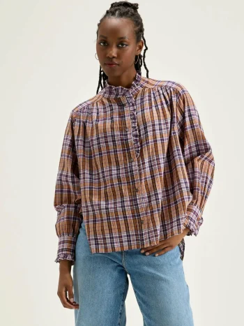 Outlet Bellerose Claudia Geruite Blouse Copper / Light Rose