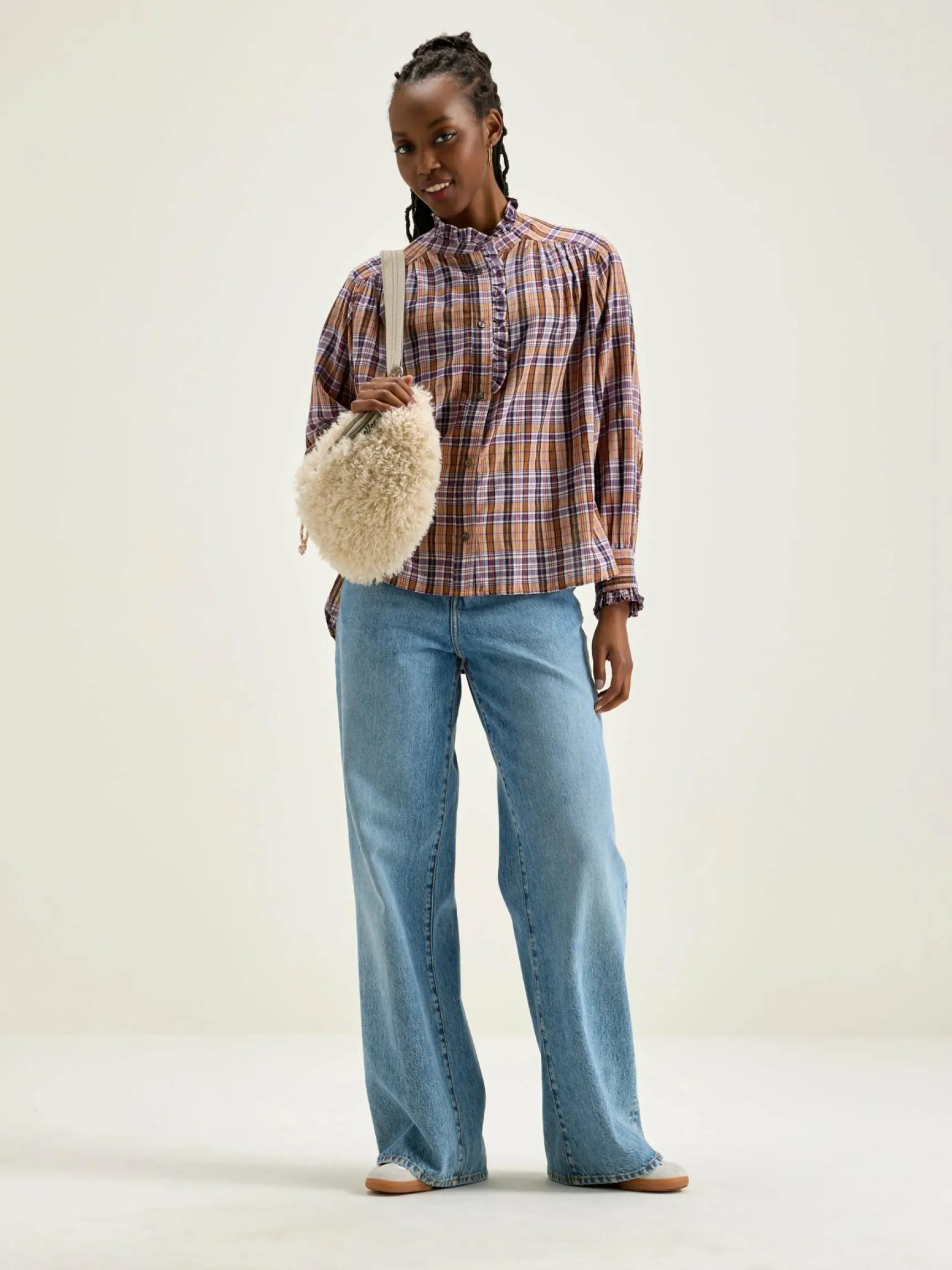 claudia-geruite-blouse-xqQOeogR-2.webp Outlet Bellerose Claudia Geruite Blouse Copper / Light Rose