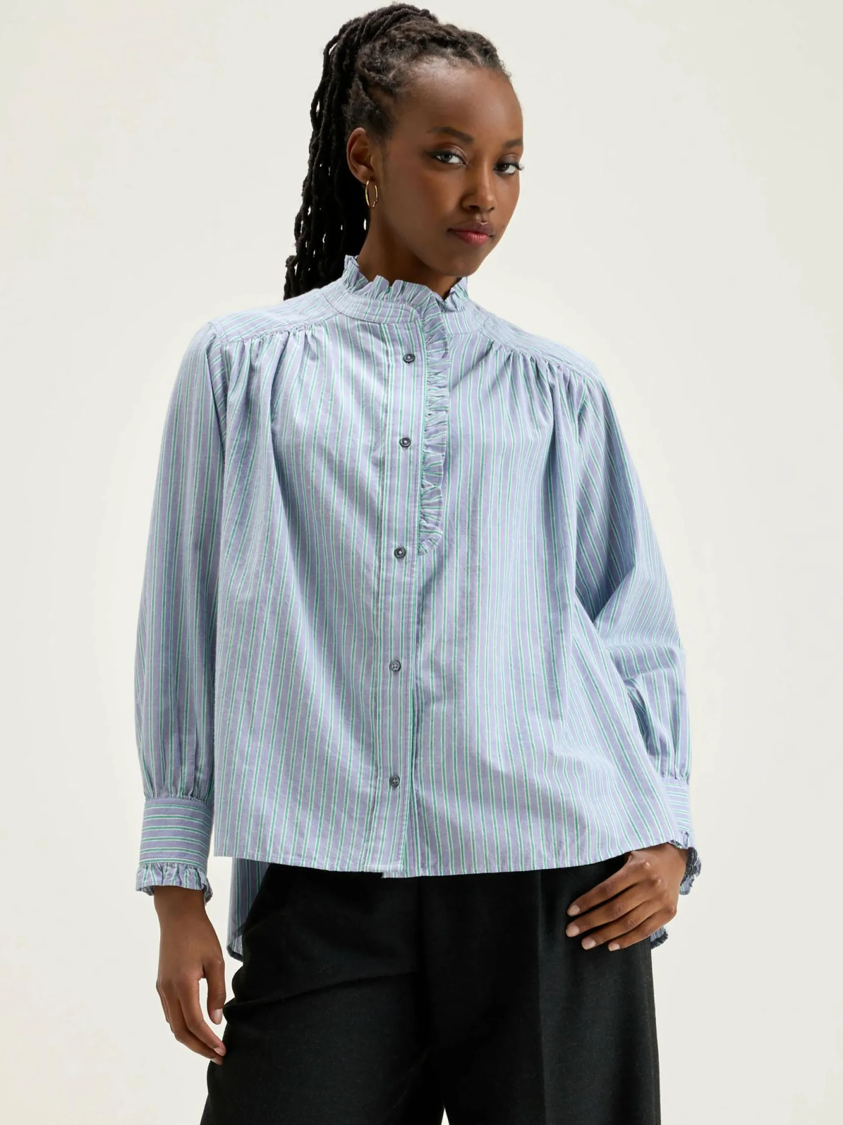claudia-gestreepte-blouse-hOECyPNU-1.webp Outlet Bellerose Claudia Gestreepte Blouse Bonbon / Mojito