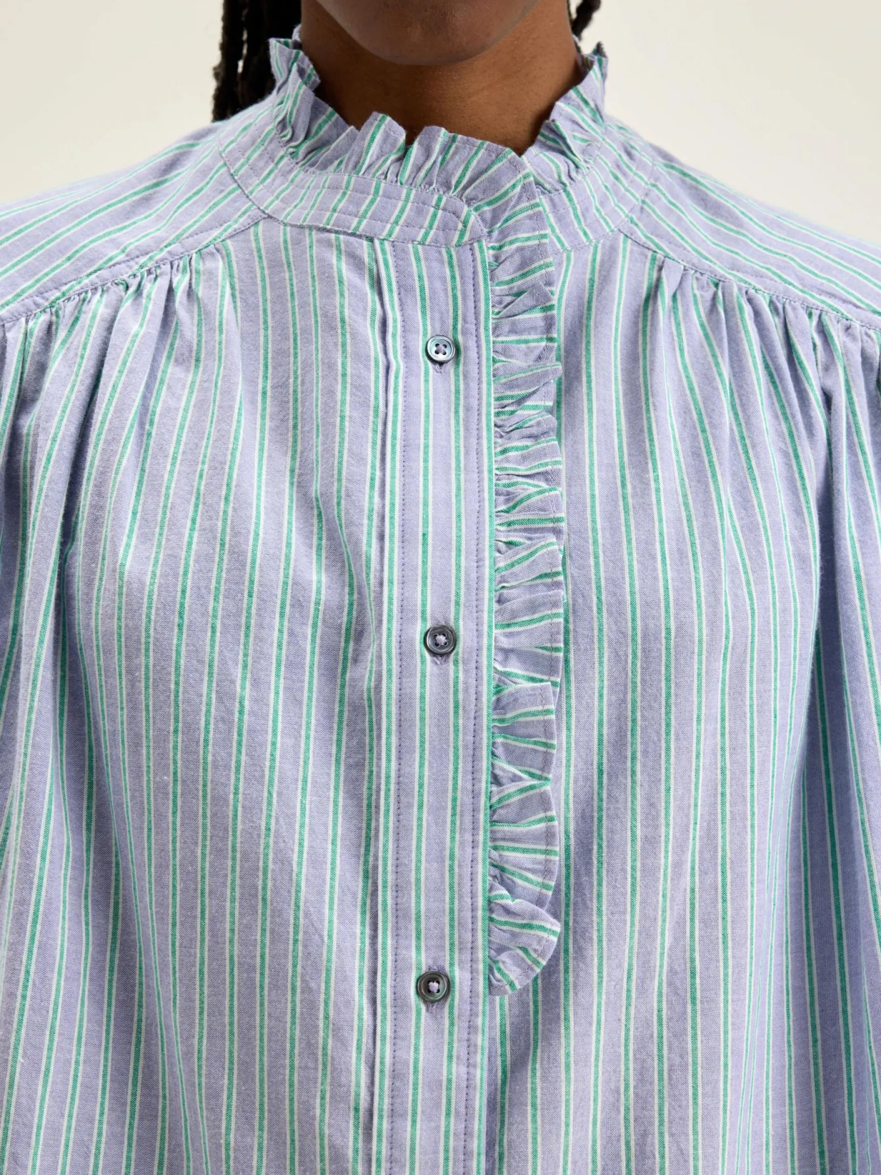 claudia-gestreepte-blouse-hOECyPNU-4.webp Outlet Bellerose Claudia Gestreepte Blouse Bonbon / Mojito