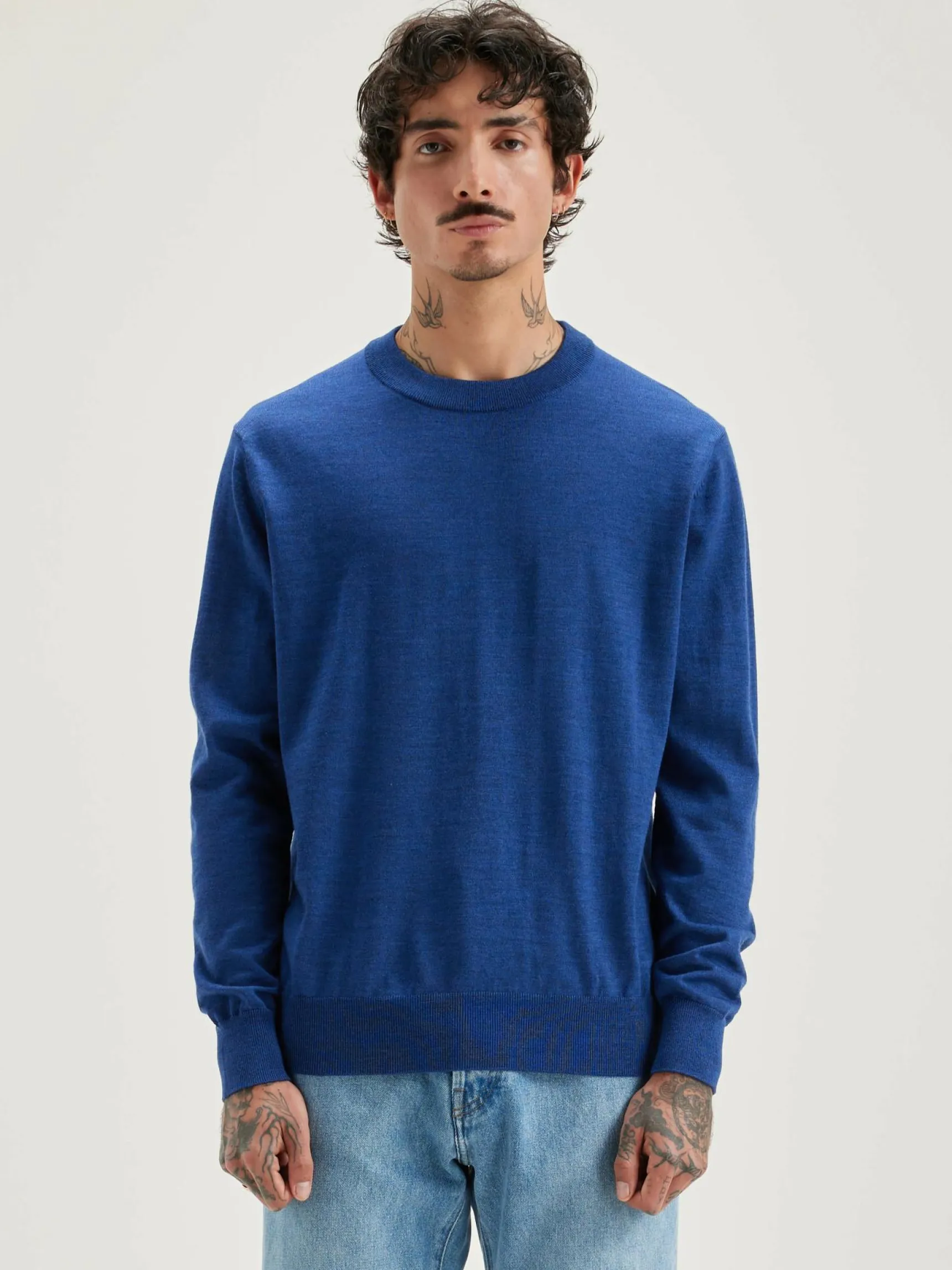 dilliv-ronde-hals-trui-JUoBLoMP-1.webp Clearance Bellerose Dilliv Ronde Hals Trui Blue Mix