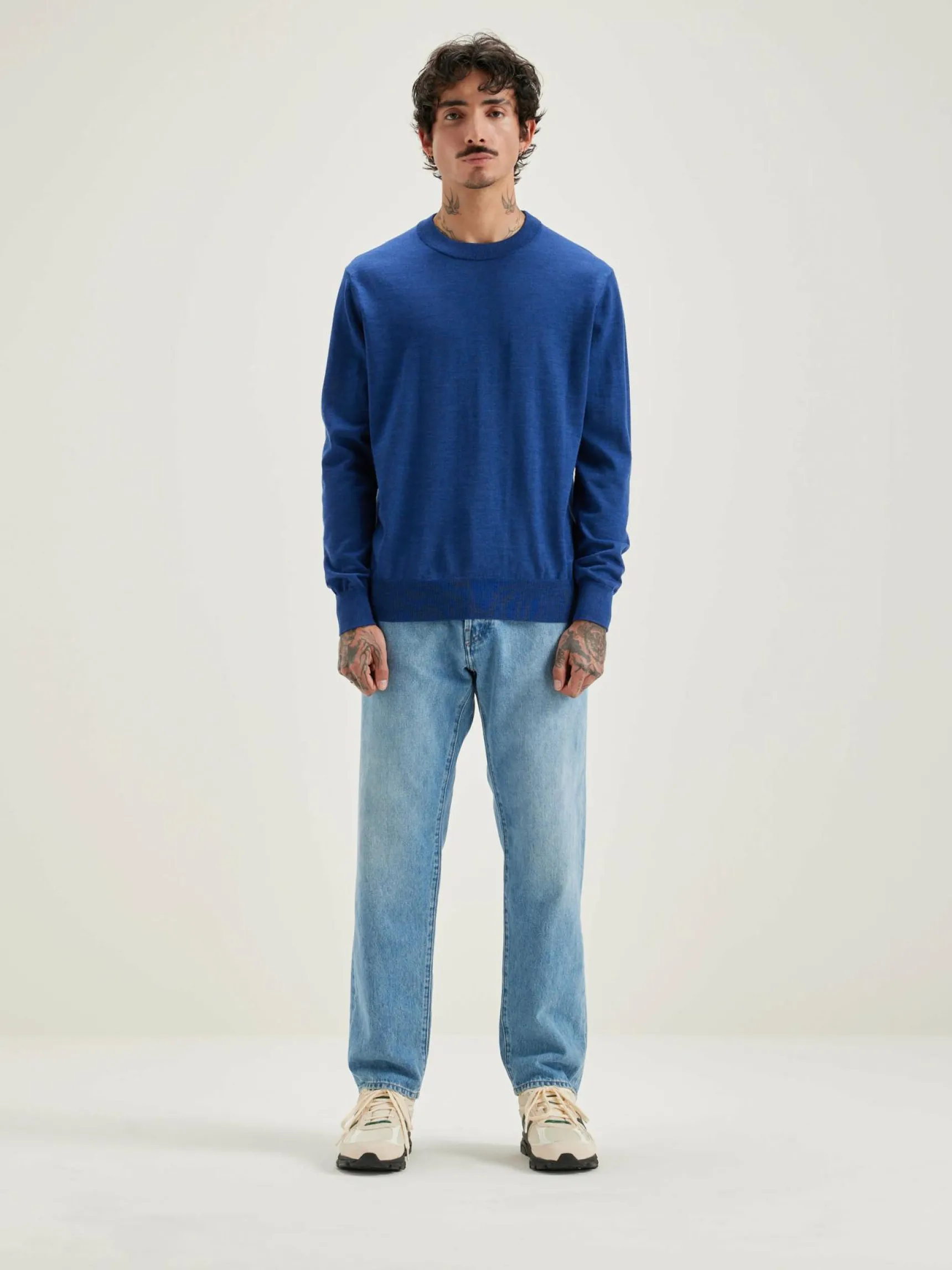 dilliv-ronde-hals-trui-JUoBLoMP-2.webp Clearance Bellerose Dilliv Ronde Hals Trui Blue Mix