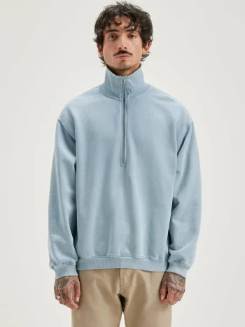 Online Bellerose Fabro Sweatshirt Met Rits Chambray