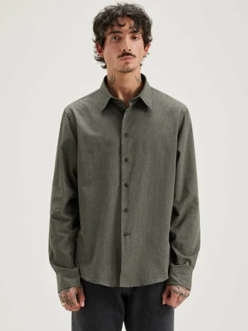 Outlet Bellerose Franklin Popeline Hemd Acier