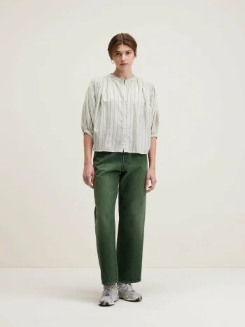 Discount Bellerose Ink Cropped Blouse Antique White / Myrtille