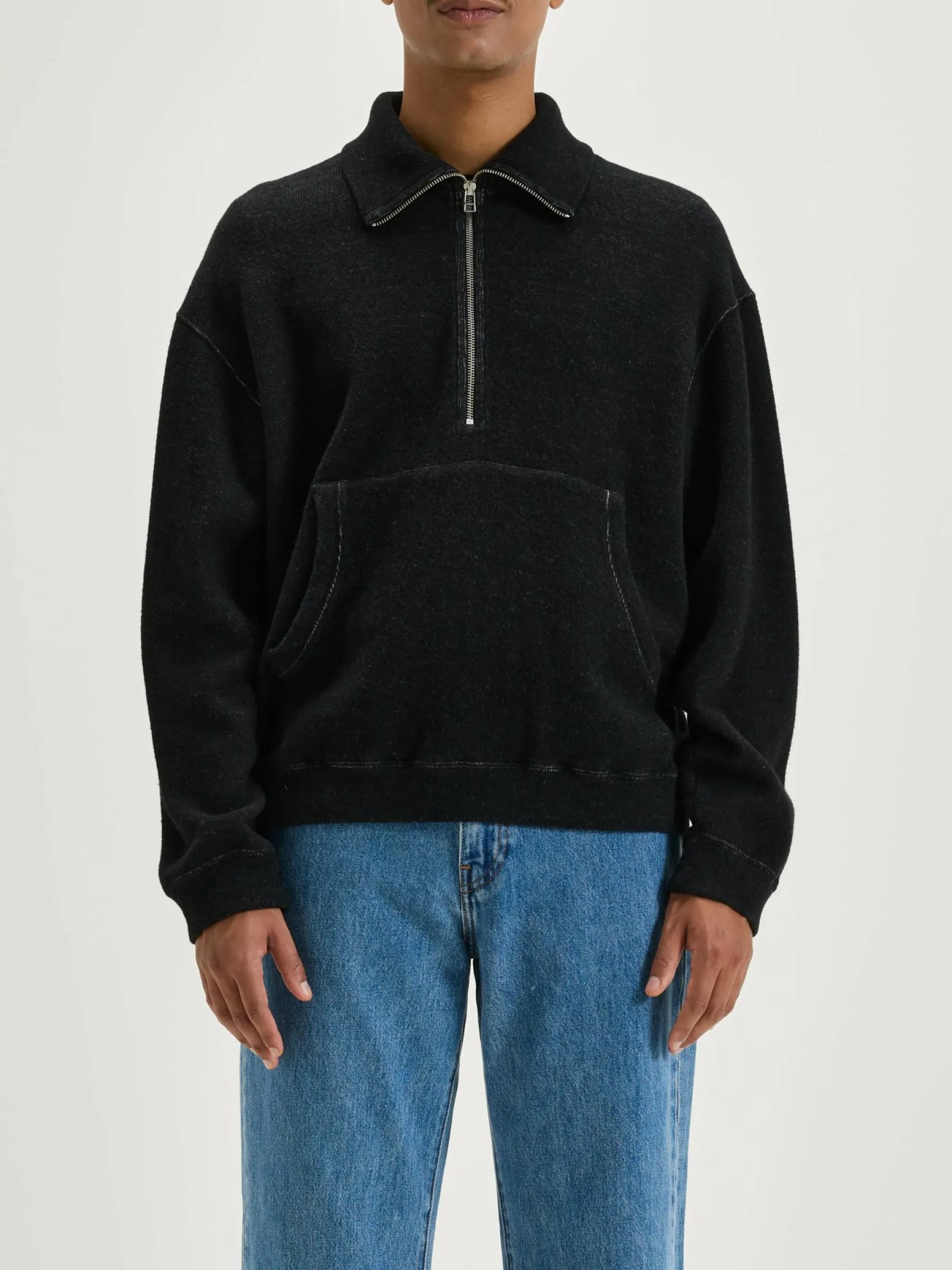 mabro-sweatshirt-met-rits-iFWjazOF-1.webp Clearance Bellerose Mabro Sweatshirt Met Rits Black