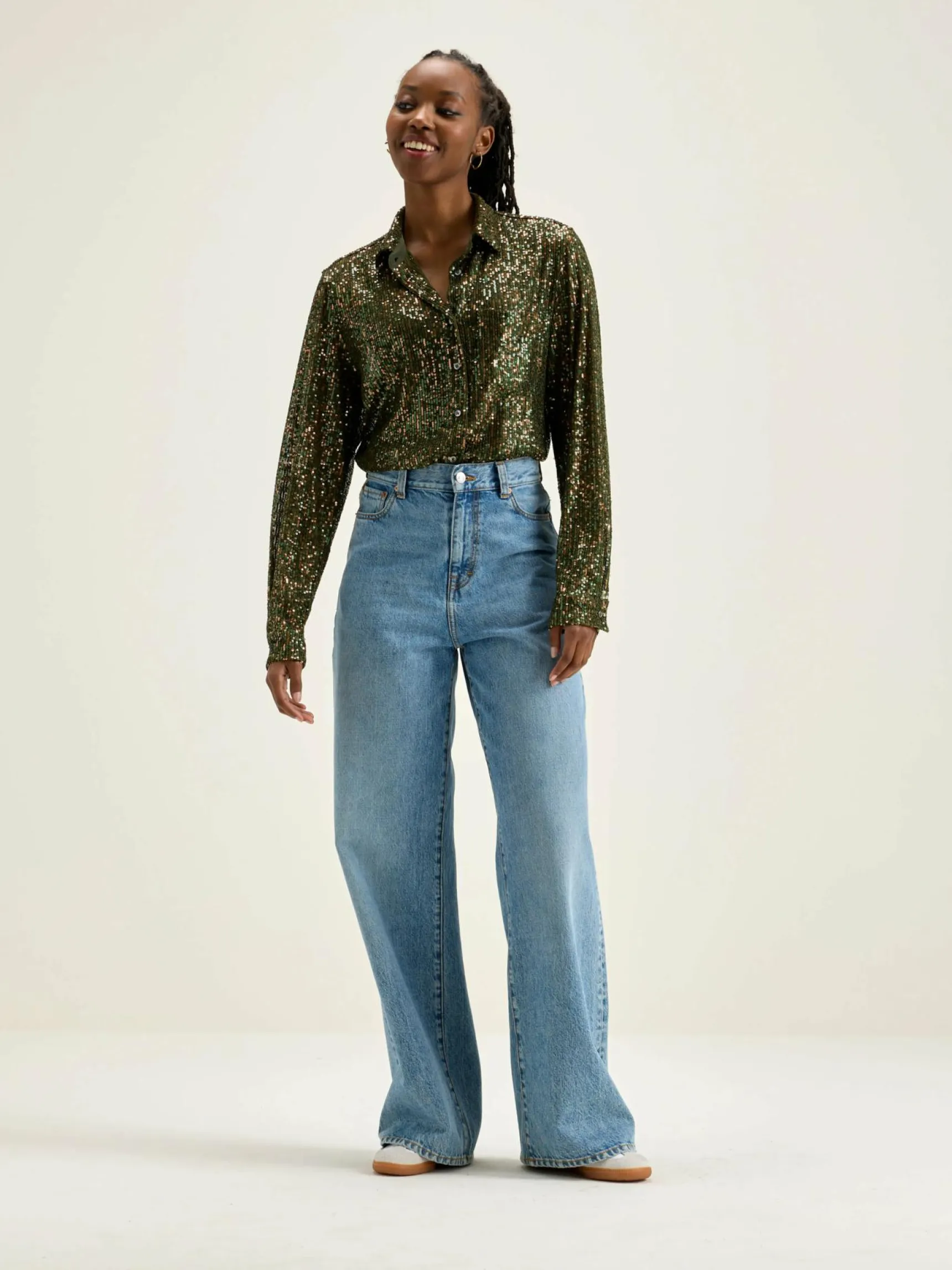 pekin-paillettenhemd-sXaExjRf-2.webp Sale Bellerose Pekin Paillettenhemd Moss
