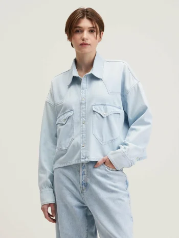 Discount Bellerose Polar Cropped Hemd Used Light Blue