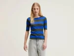 Hot Bellerose Seas Slim T-shirt Black Beauty / True Blue