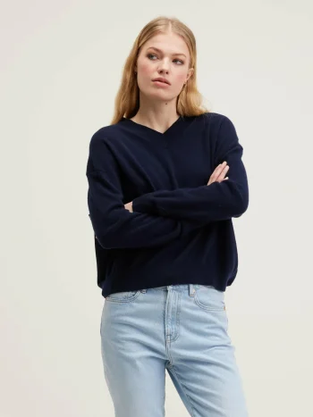 Outlet Bellerose Slax Kasjmier Trui Navy