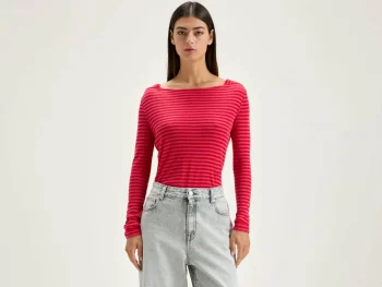 Clearance Bellerose Veras Slim T-shirt Braise / Fushia