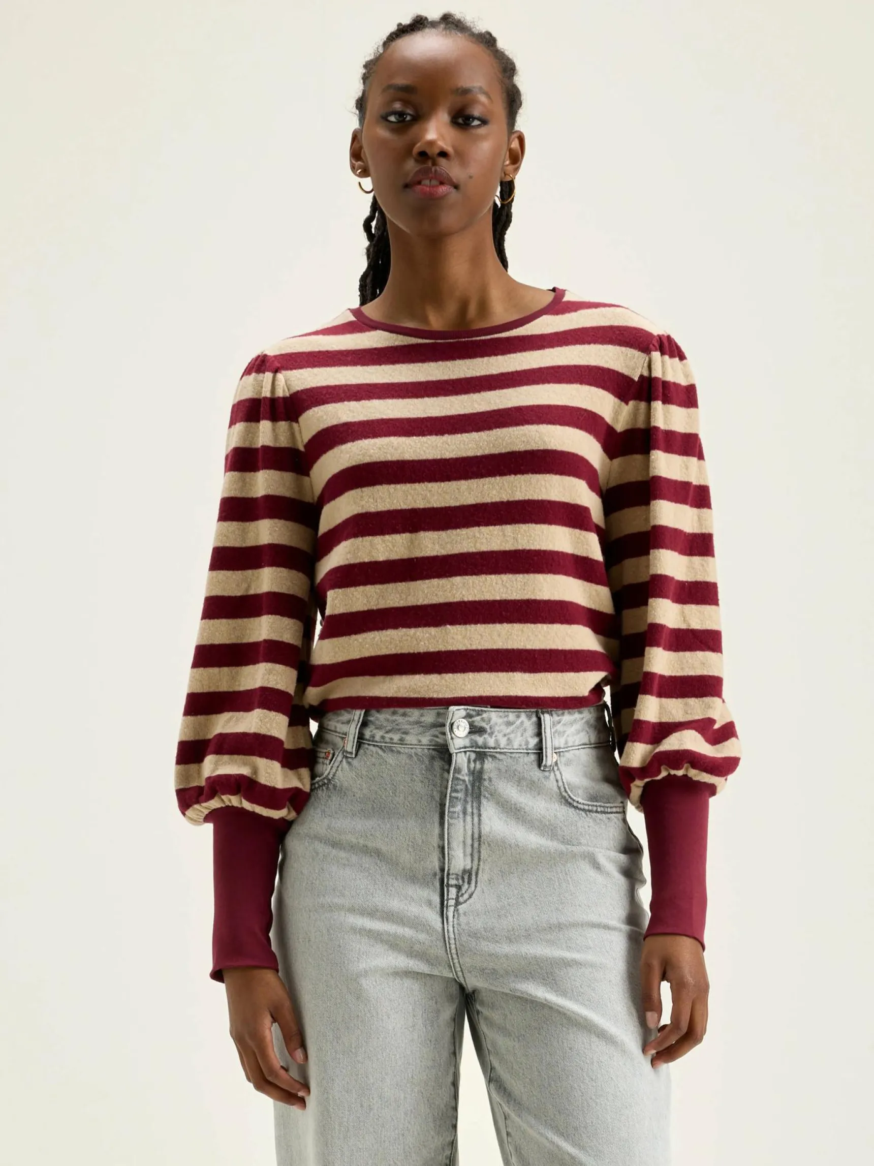 vidoum-pofmouwen-t-shirt-dQntGNUb-1.webp Outlet Bellerose Vidoum Pofmouwen T-shirt Antique White / Grenat