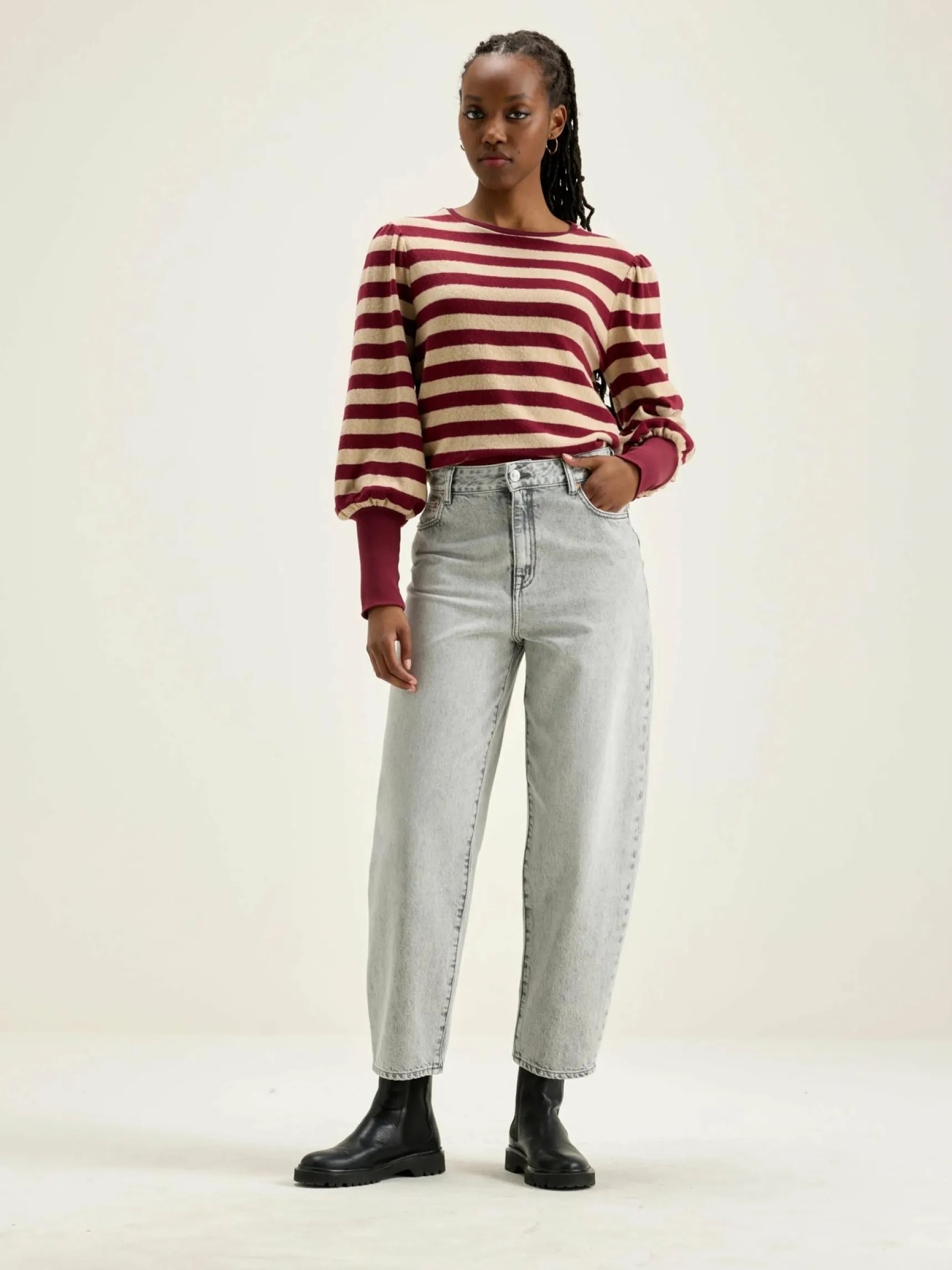 vidoum-pofmouwen-t-shirt-dQntGNUb-2.webp Outlet Bellerose Vidoum Pofmouwen T-shirt Antique White / Grenat