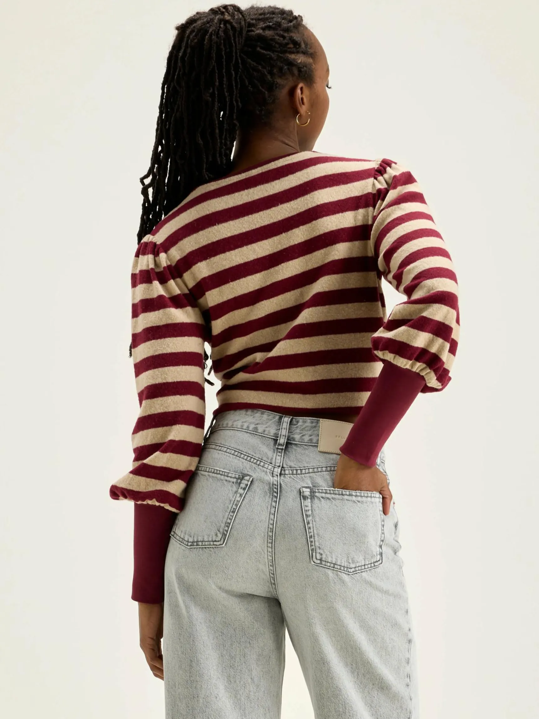 vidoum-pofmouwen-t-shirt-dQntGNUb-3.webp Outlet Bellerose Vidoum Pofmouwen T-shirt Antique White / Grenat