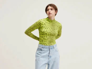 Online Bellerose Vinny T-shirt Met Rolkraag Fluo